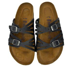 Birkenstock Granada Soft Footbed Black oiled leather Sandals Women’s sz  39/8.5